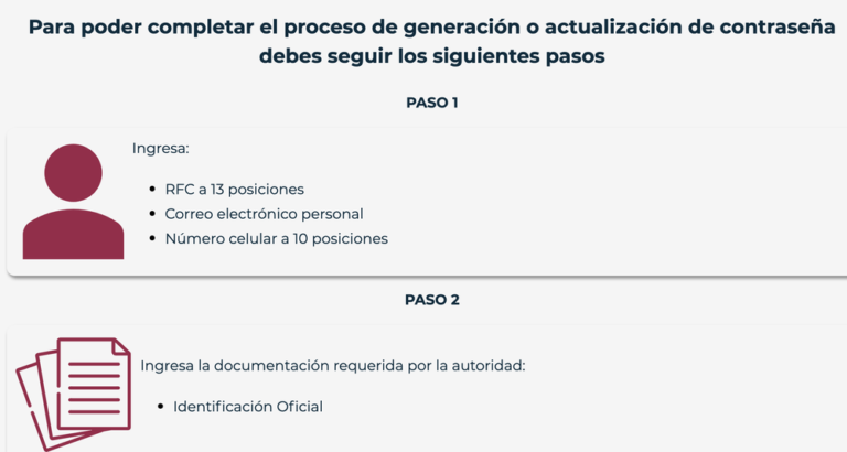 Proceso de actualización o generación de Contraseña SAT